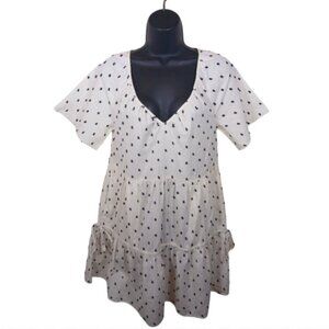 Madewell Cotton-Linen Lorelei Mini Dress in Clip Dot XXS